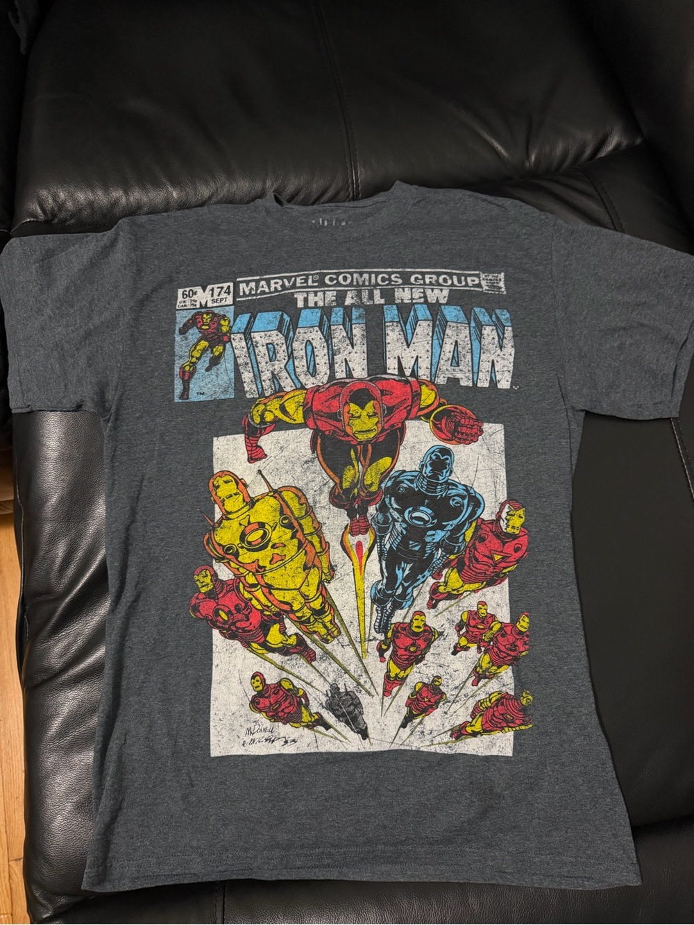 Marvel Iron Man Retro Comic Graphic Tee - Charcoal